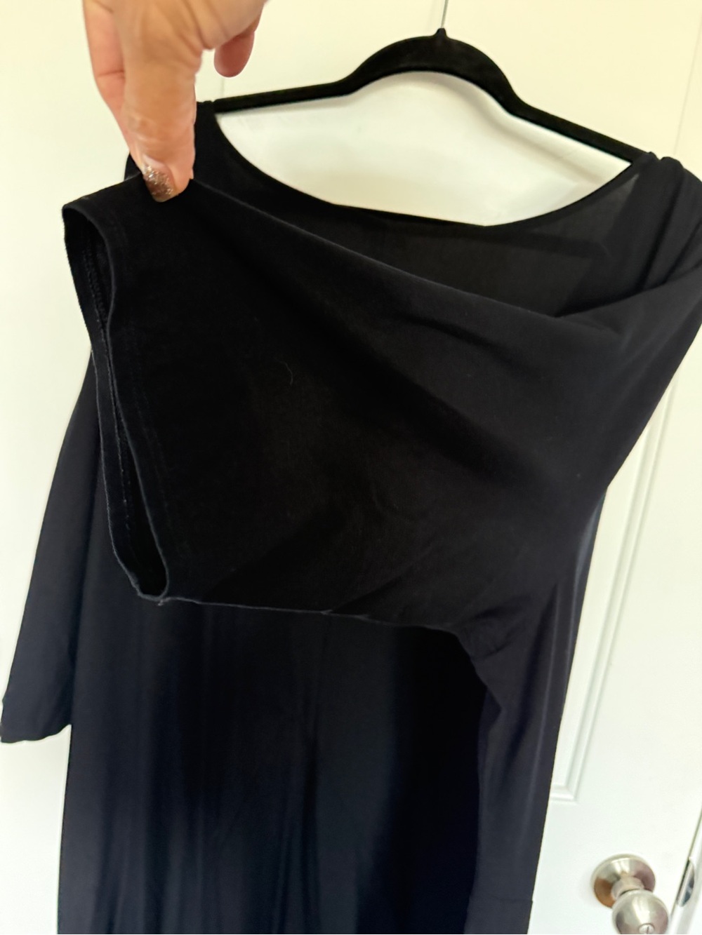 Eileen Fisher Woman 3X Black Rayon Jersey Maxi Dress Made in USA - Picture 3 of 4